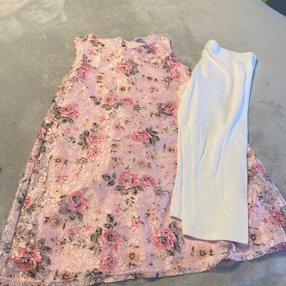 Girl’s dress with matching leggings for sale